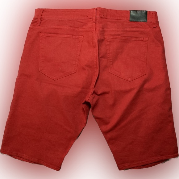 Men's Jordan Craig Legacy Edition, Red Denim Shorts, with stretch, Size 40 - Picture 2 of 2